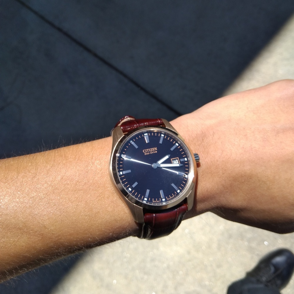 Citizen Eco-Drive watch with brown, alligator band - Picture 4 of 8